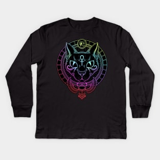 Bastet. Egyptian cat goddess Kids Long Sleeve T-Shirt